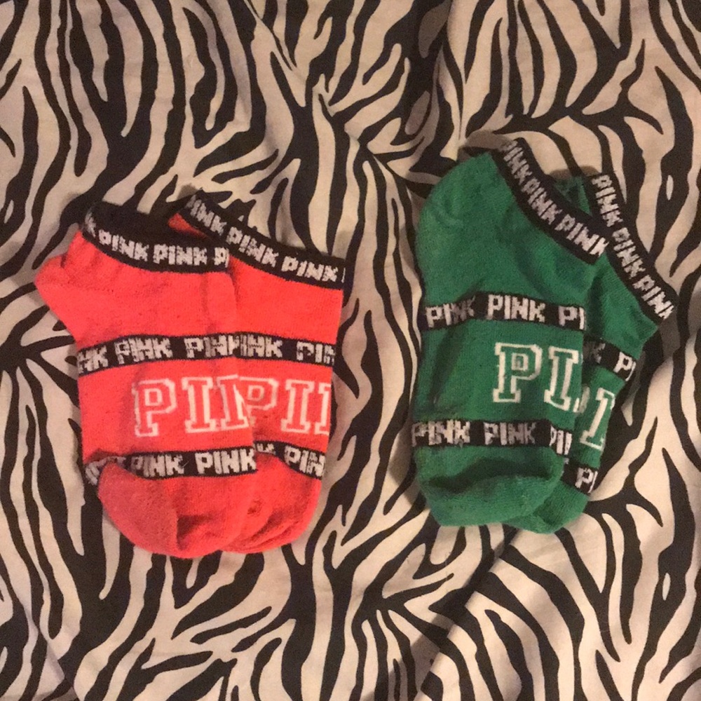 Bright Pink & Green PINK Socks